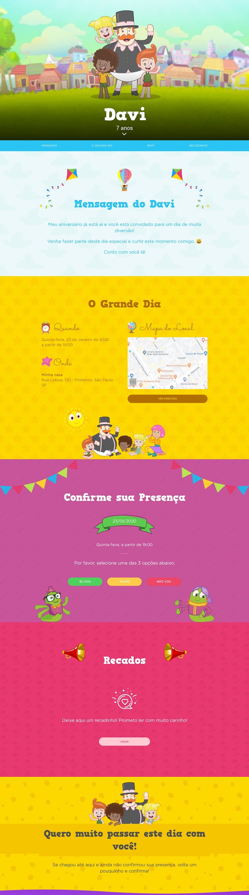 Convite online de aniversário - Mundo Bita - Nosso Mundo| FestaLab