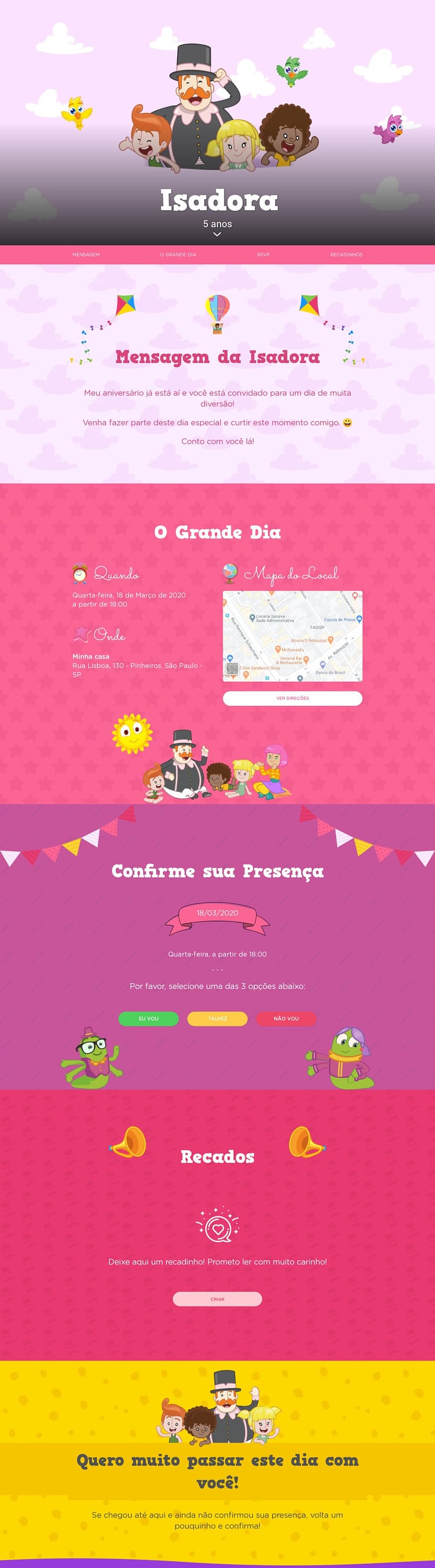 Convite online de aniversário - Mundo Bita| FestaLab