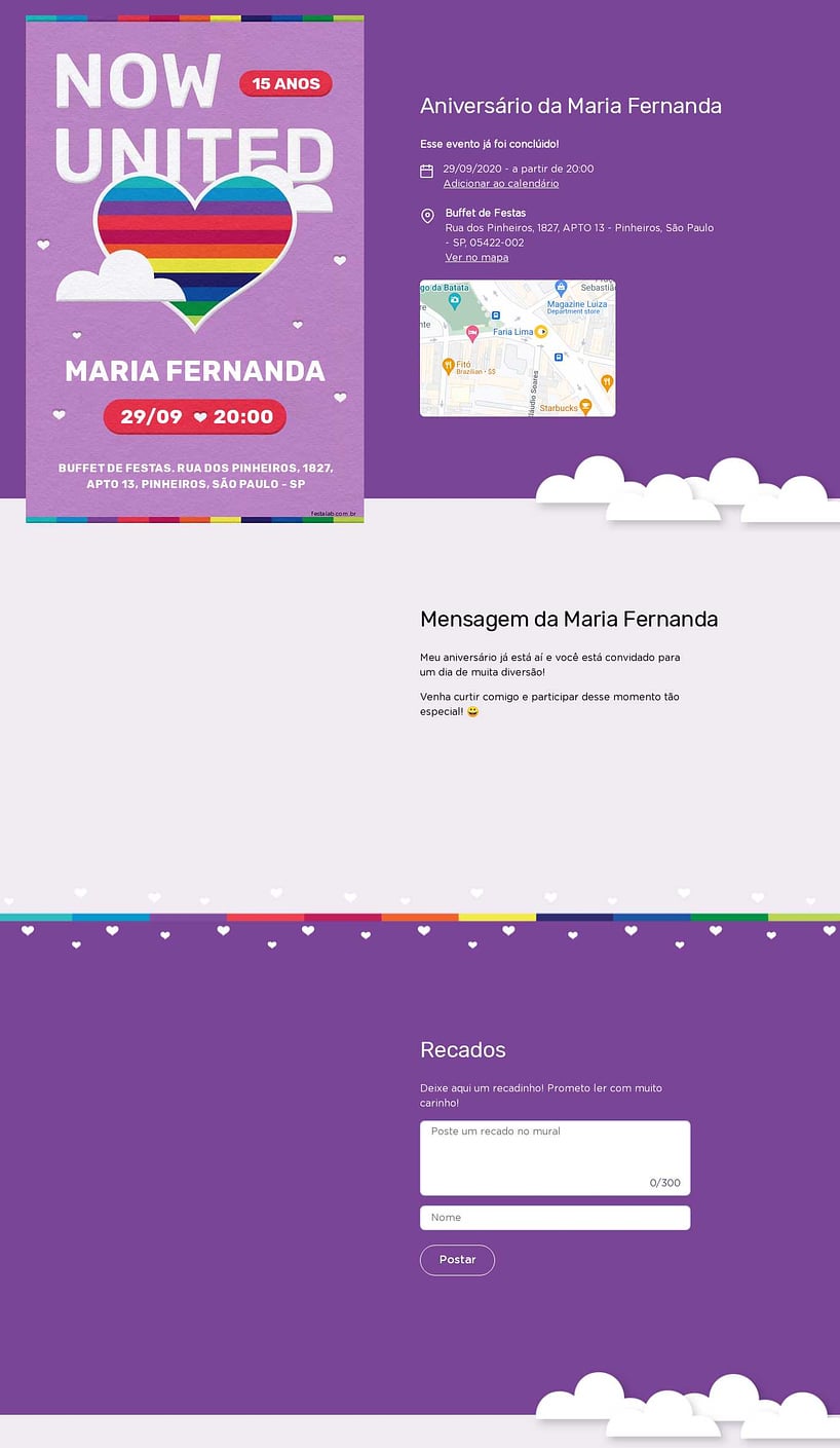 Convite online de aniversário - Now United| FestaLab