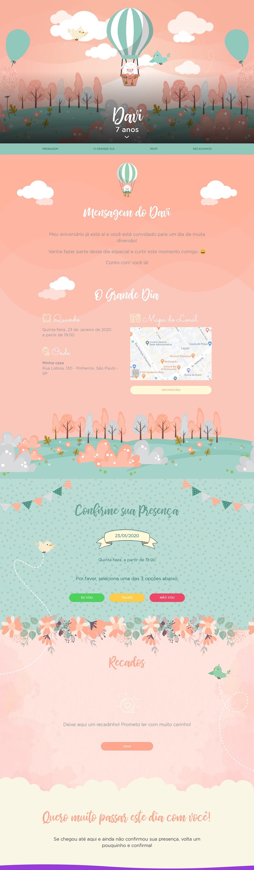 Convite online de aniversário - Ovelha Baloeira| FestaLab