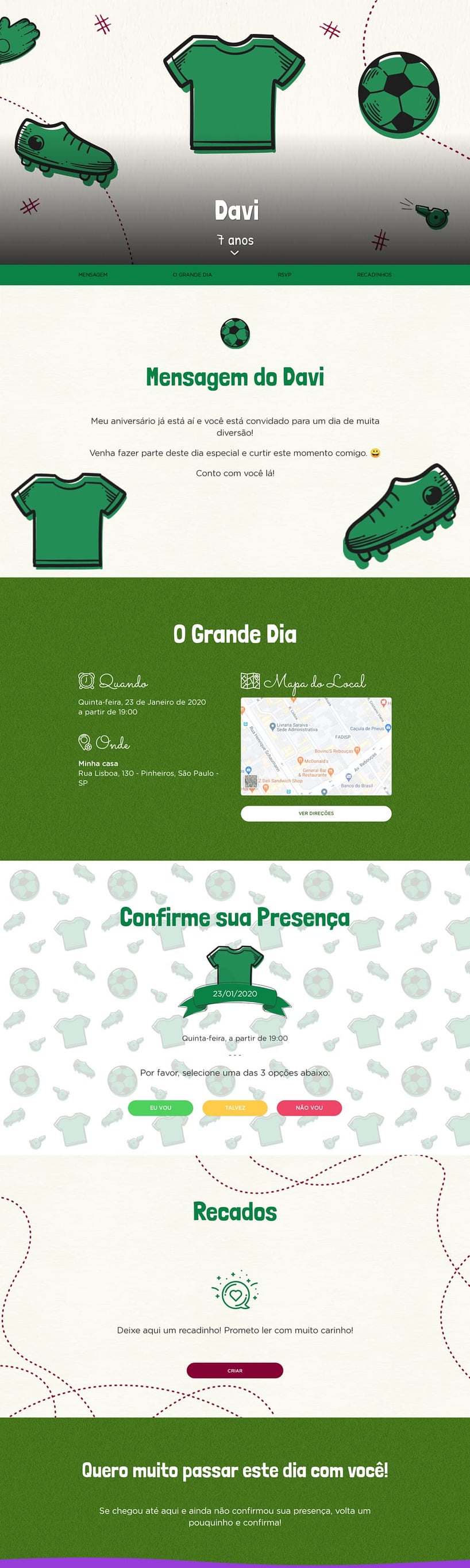 Convite online de aniversário - Palmeiras| FestaLab