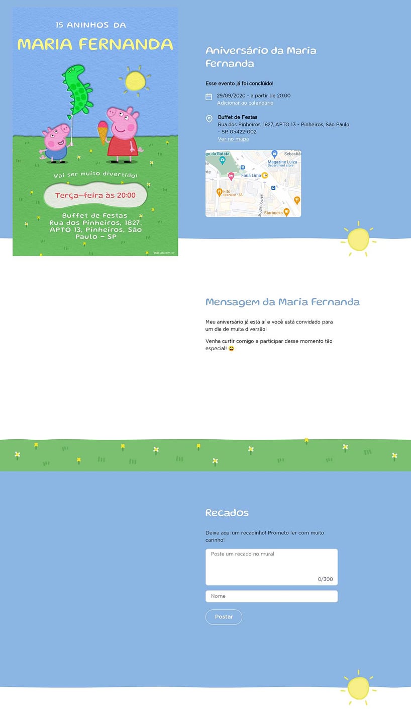 Convite online de aniversário - Peppa pig e George pig| FestaLab