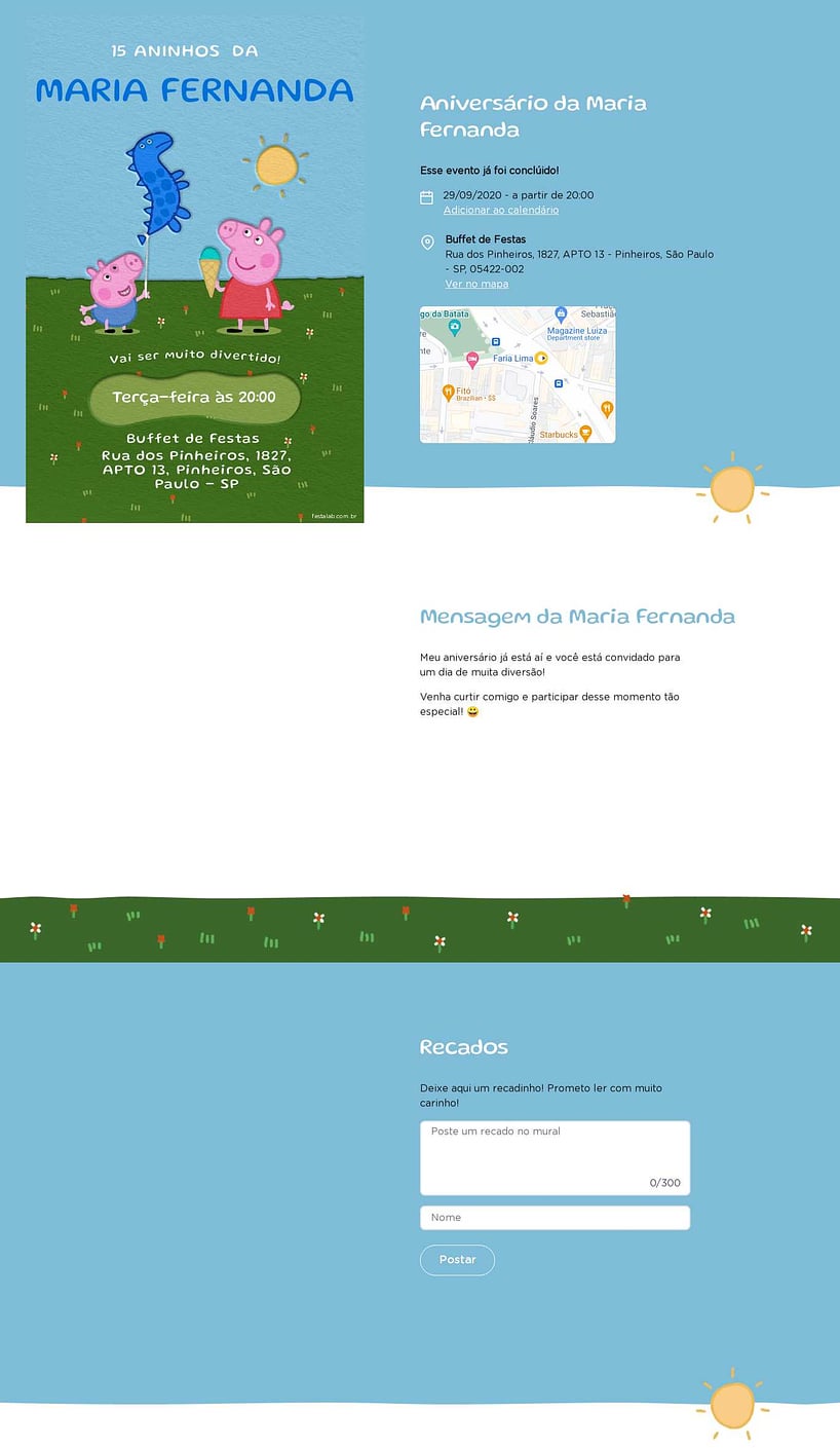 Convite online de aniversário - Peppa pig e George pig azul| FestaLab