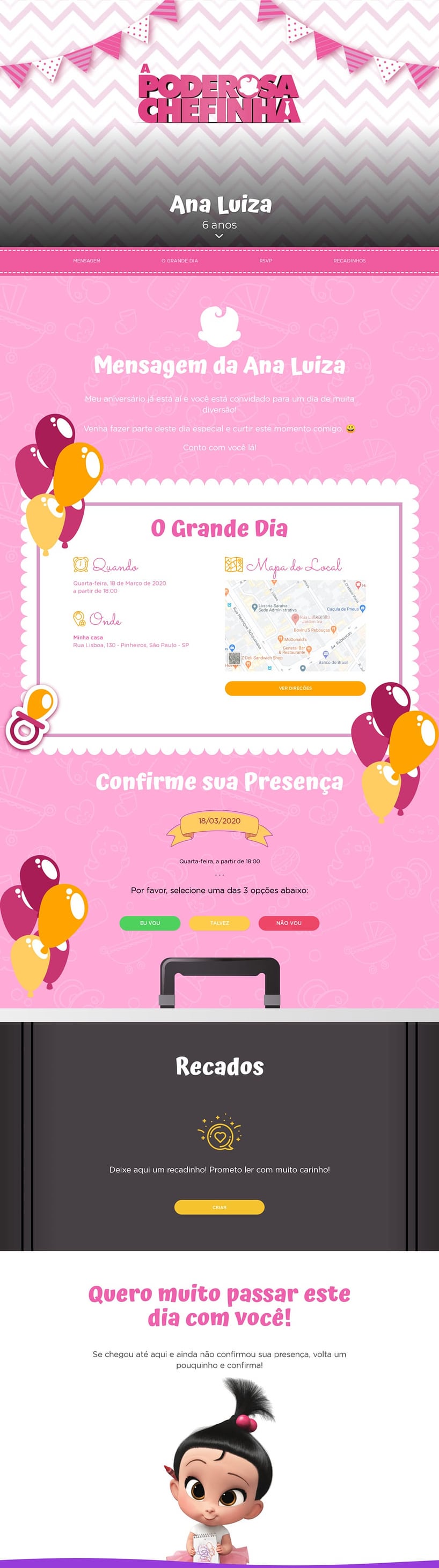 Convite online de aniversário - Poderosa Chefinha| FestaLab
