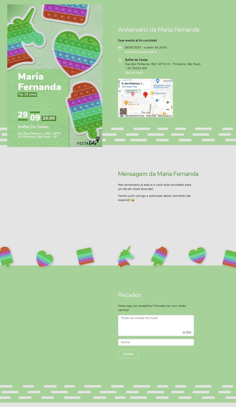 Convite online de aniversário - Pop it verde| FestaLab