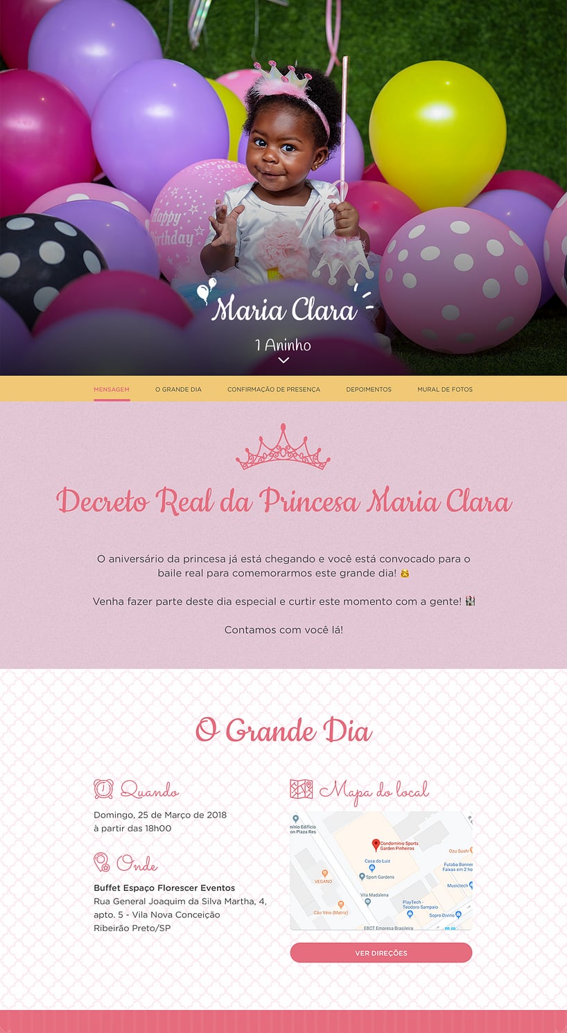 Convite online de aniversário - Princesa| FestaLab