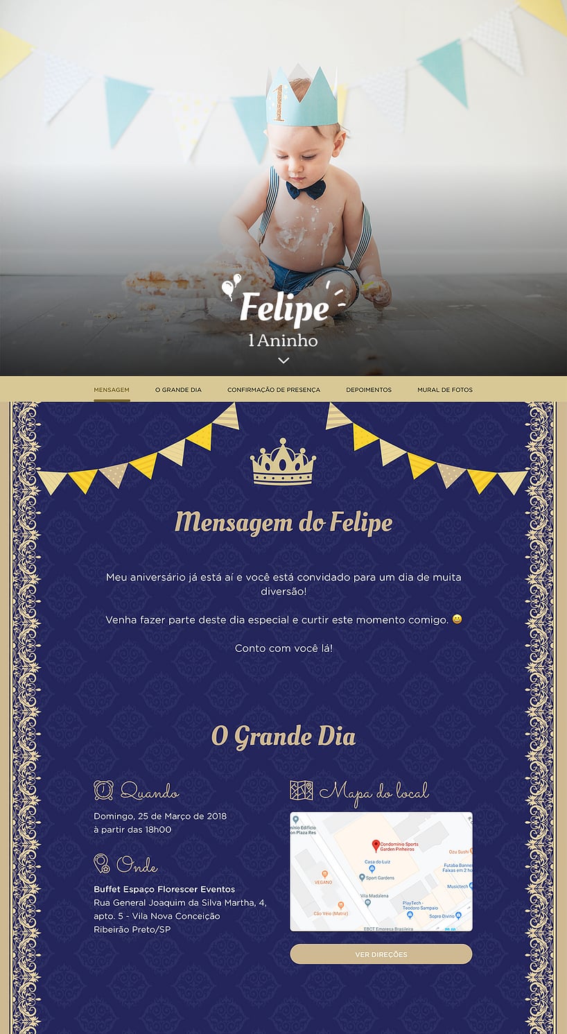 Convite online de aniversário - Príncipe Realeza| FestaLab