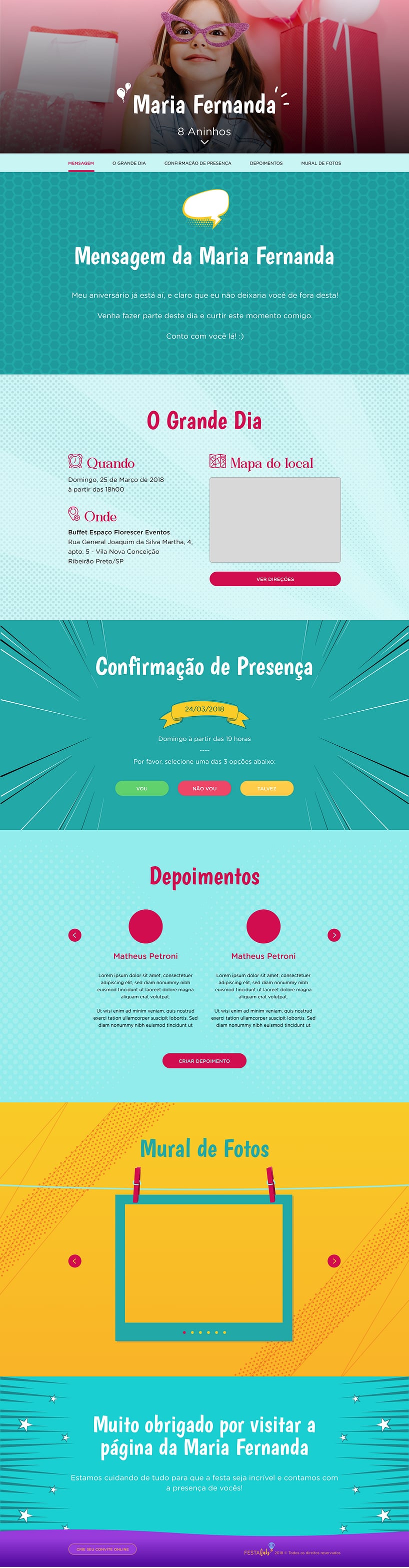 Convite online de aniversário - Quadrinhos| FestaLab