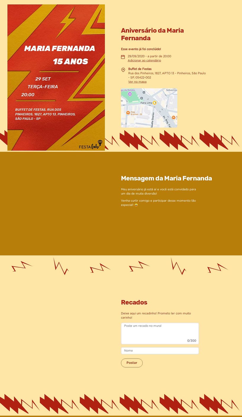 Convite online de aniversário - Raio: The Flash Vermelho| FestaLab