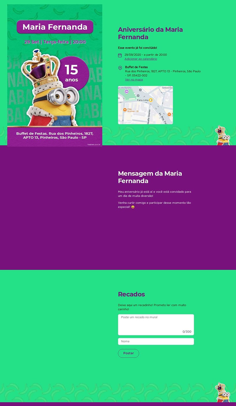 Convite online de aniversário - Rei minion verde| FestaLab
