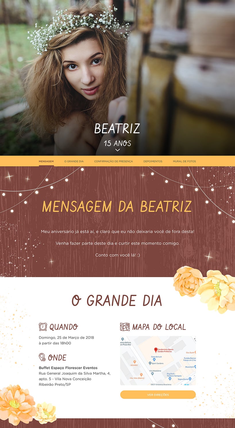 Convite online de aniversário - Debutante - Rústico| FestaLab