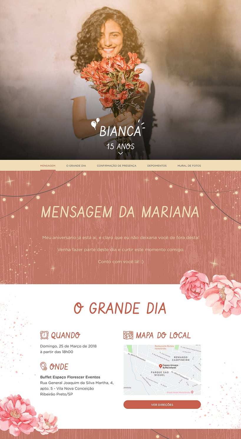 Convite online de aniversário - Debutante - Rústico Rosa| FestaLab