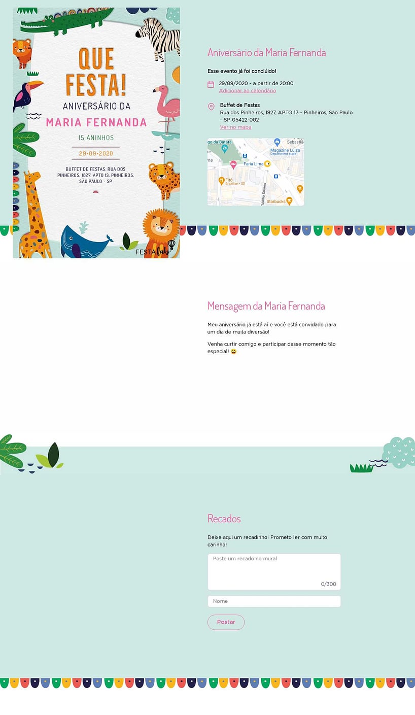Convite online de aniversário - Safari Baby Colorido| FestaLab