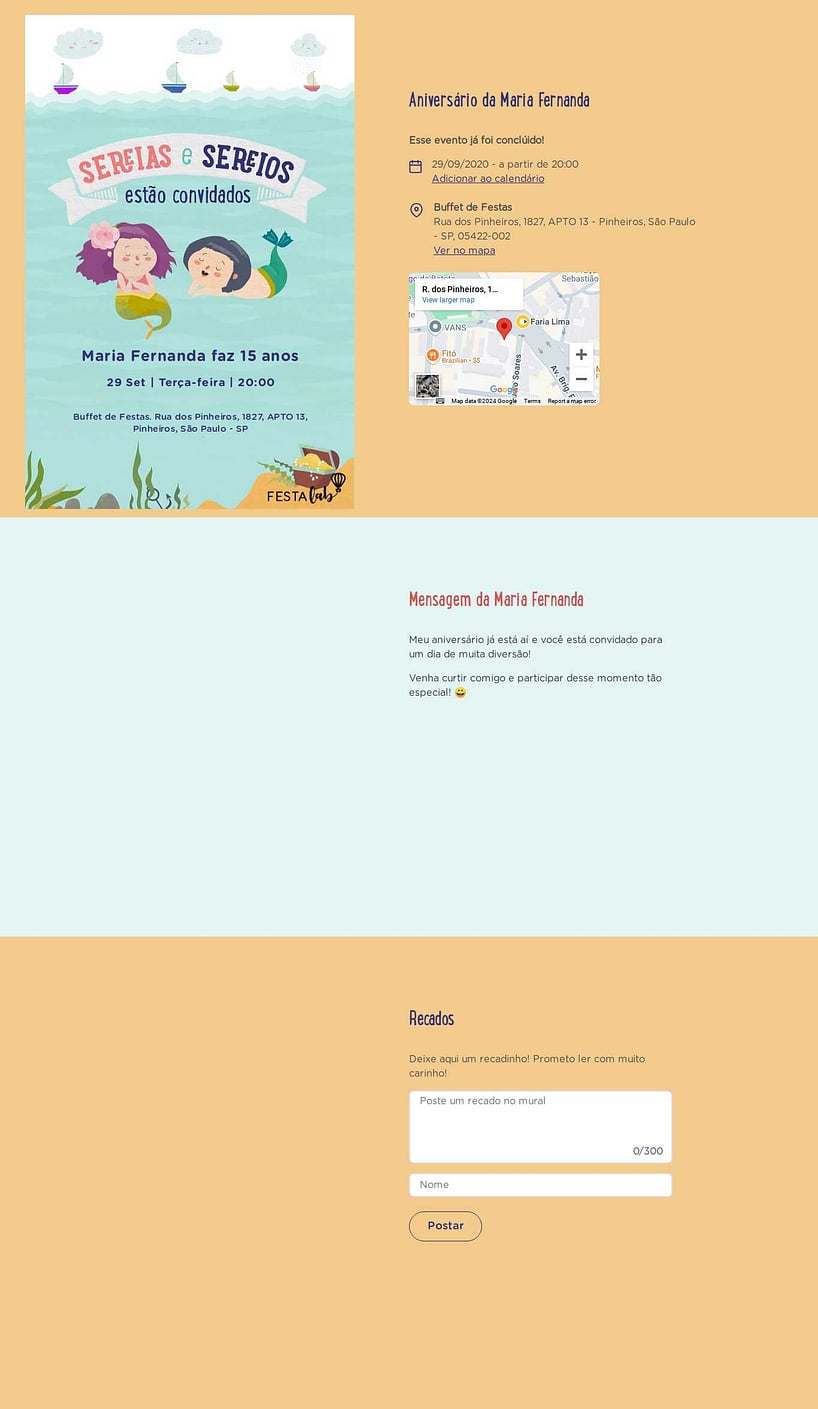 Convite online de aniversário - Sereias e Sereios| FestaLab