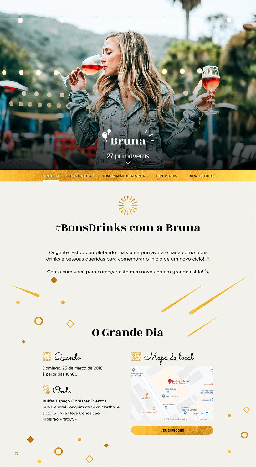Convite online de aniversário - Sofisticado| FestaLab