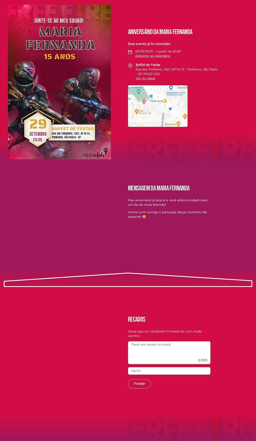 Convite online de aniversário - Squad vermelho| FestaLab