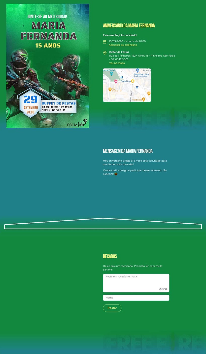 Convite online de aniversário - Squad Verde| FestaLab