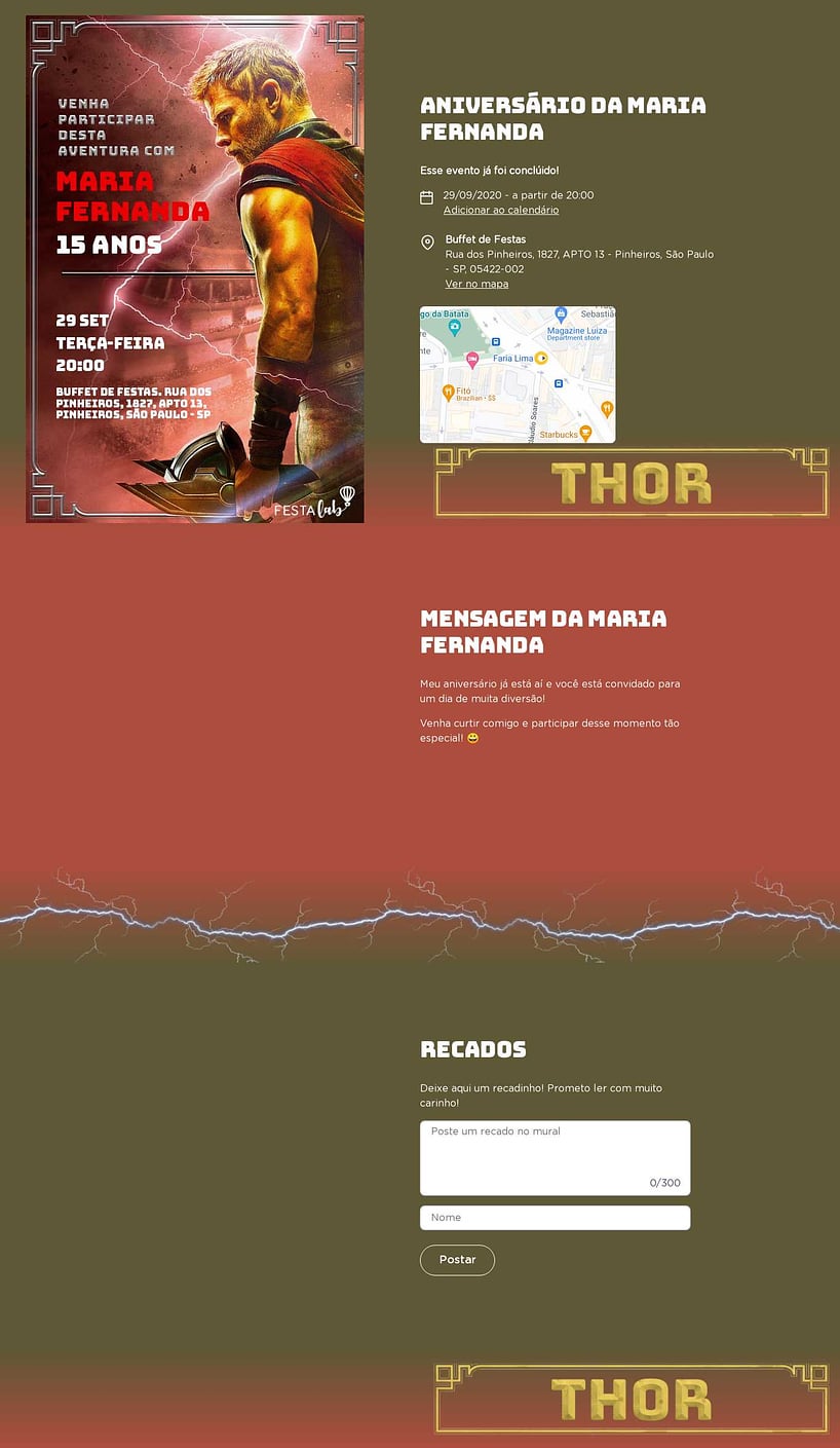 Convite online de aniversário - Super Thor Vermelho| FestaLab