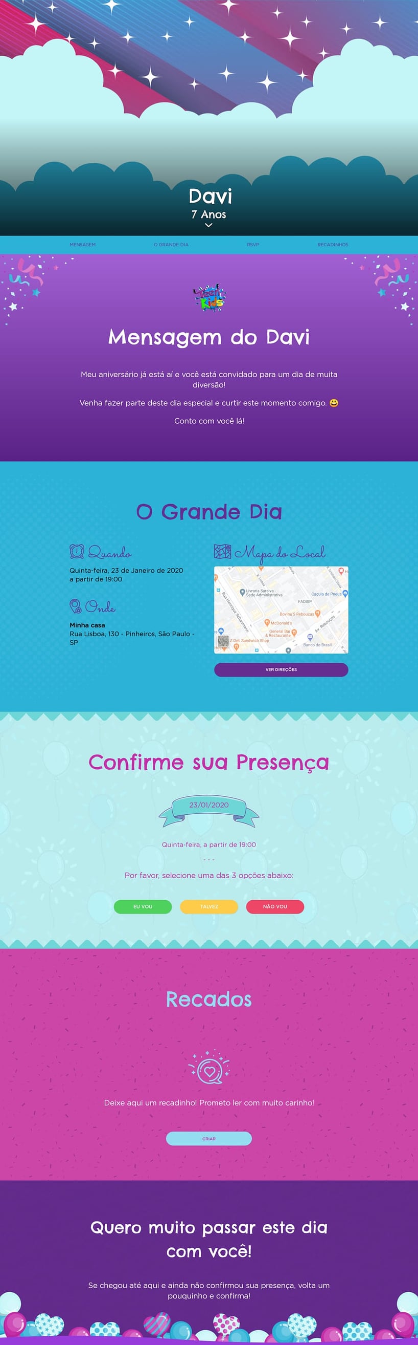 Convite online de aniversário - Teen Kids| FestaLab