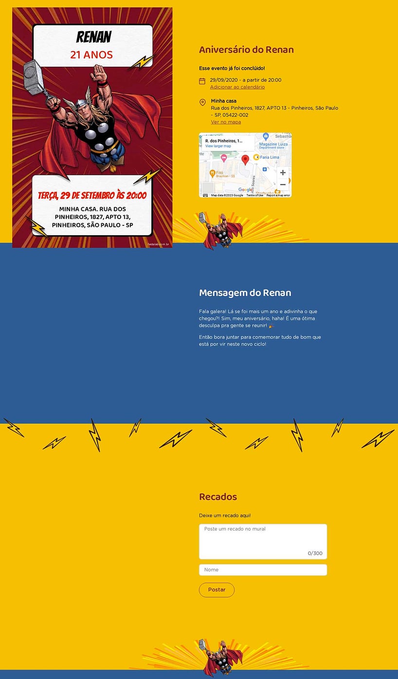Convite online de aniversário - Thor| FestaLab