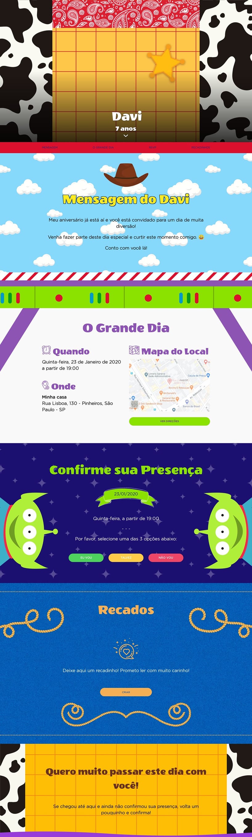 Convite online de aniversário - Toy Story| FestaLab