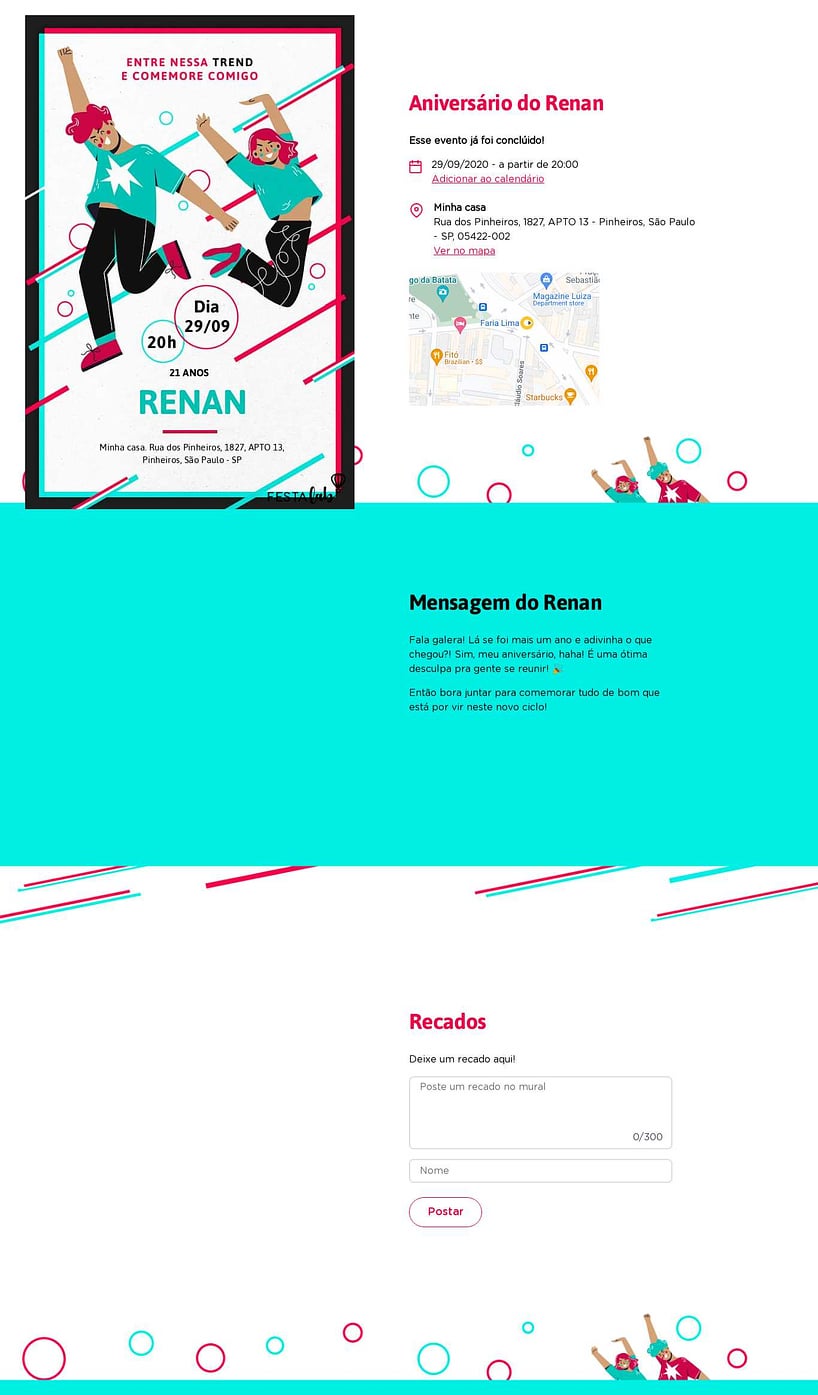 Convite online de aniversário - Trend claro| FestaLab