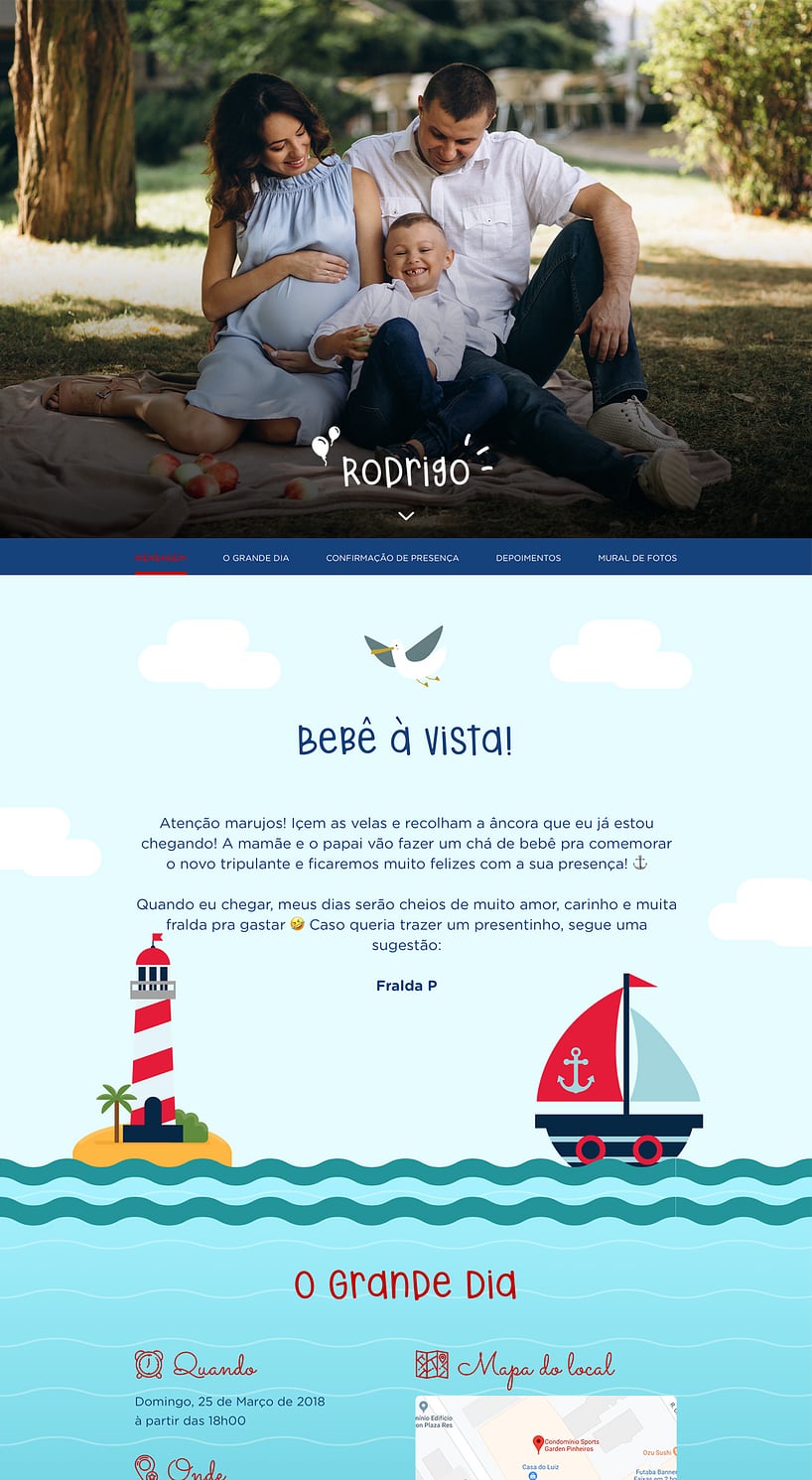Convite online de aniversário - Urso Marinheiro| FestaLab