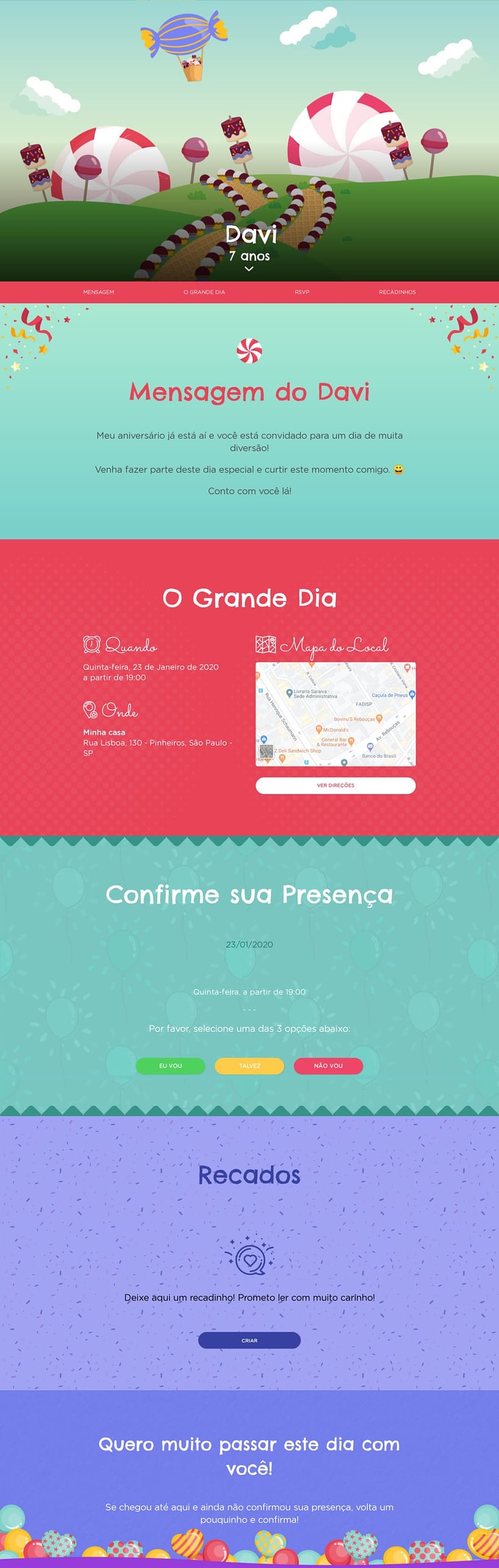 Convite online de aniversário - Buffet Vira Sapeka| FestaLab