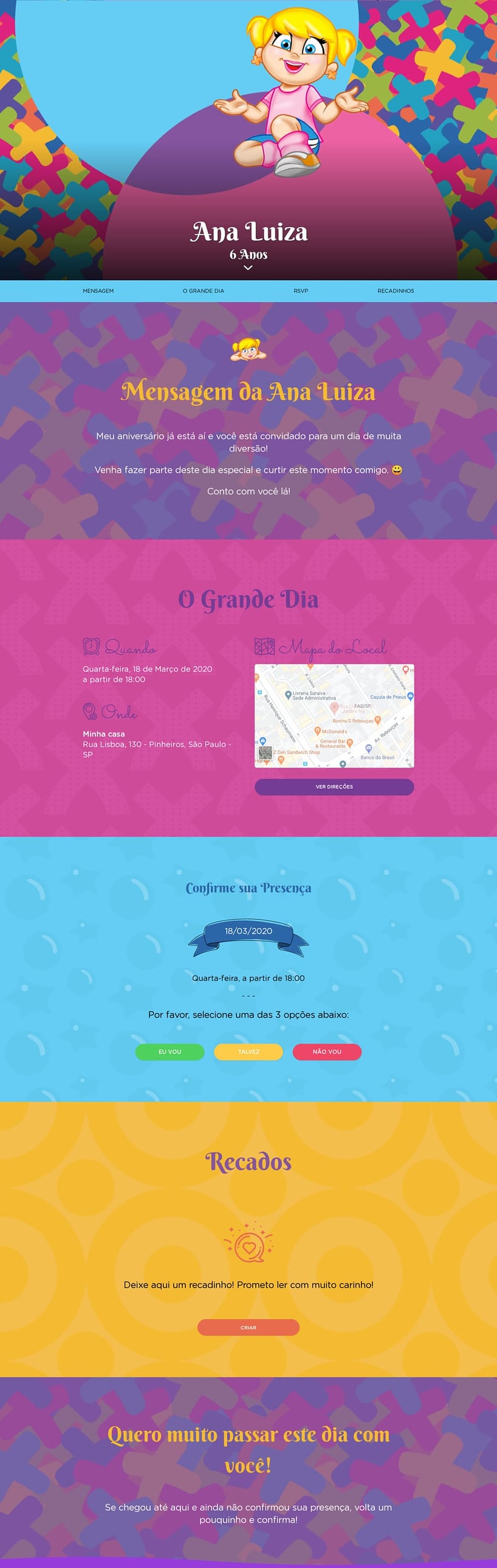 Convite online de aniversário - Casa X - Xuxinha| FestaLab