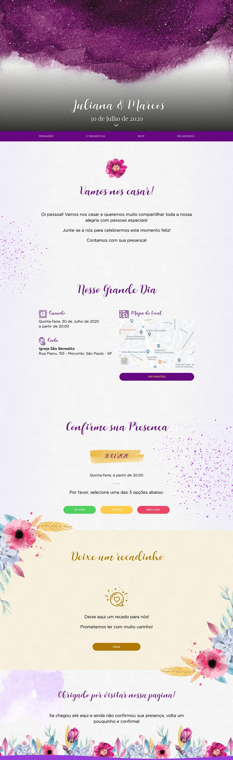 Crie seu site de Casamento - Aquarela| FestaLab