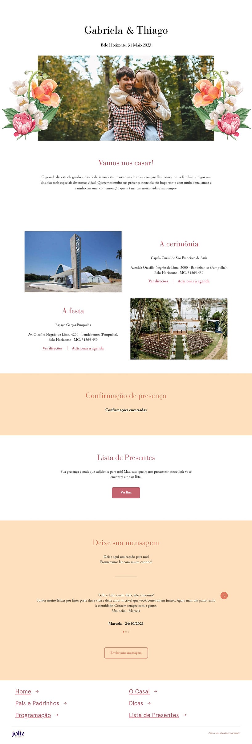 Crie seu site de Casamento - Arranjo de flores| FestaLab