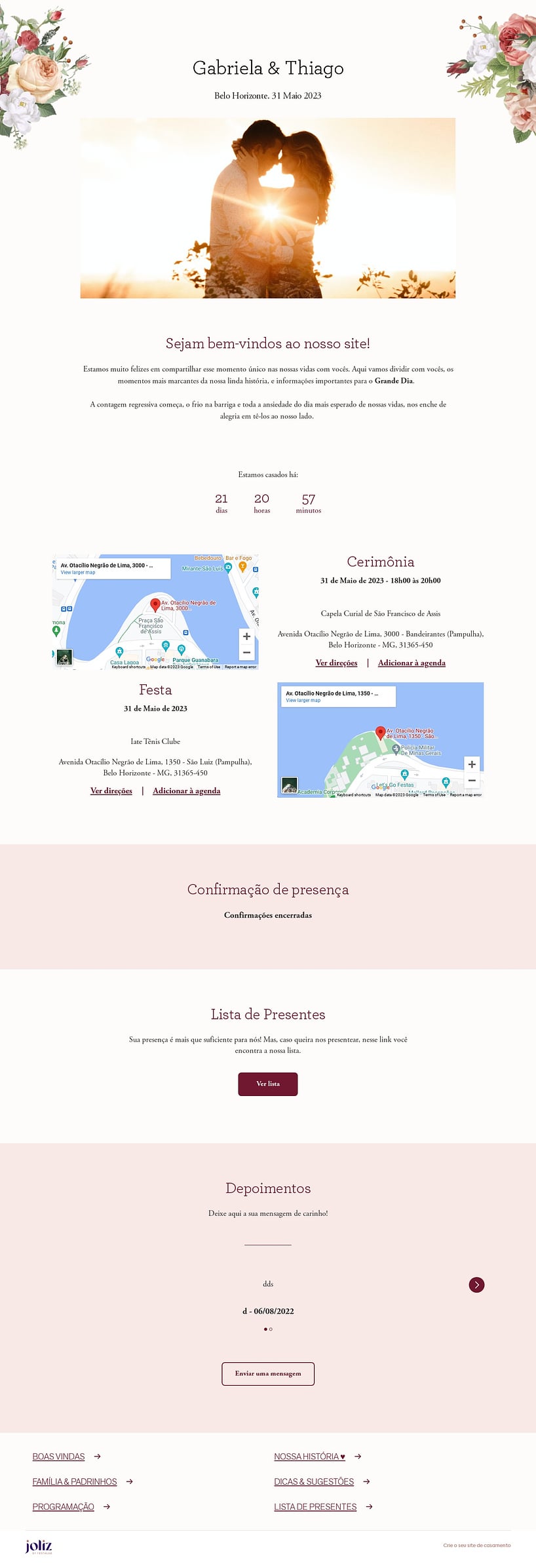Crie seu site de Casamento - Buquê de flores do campo| FestaLab
