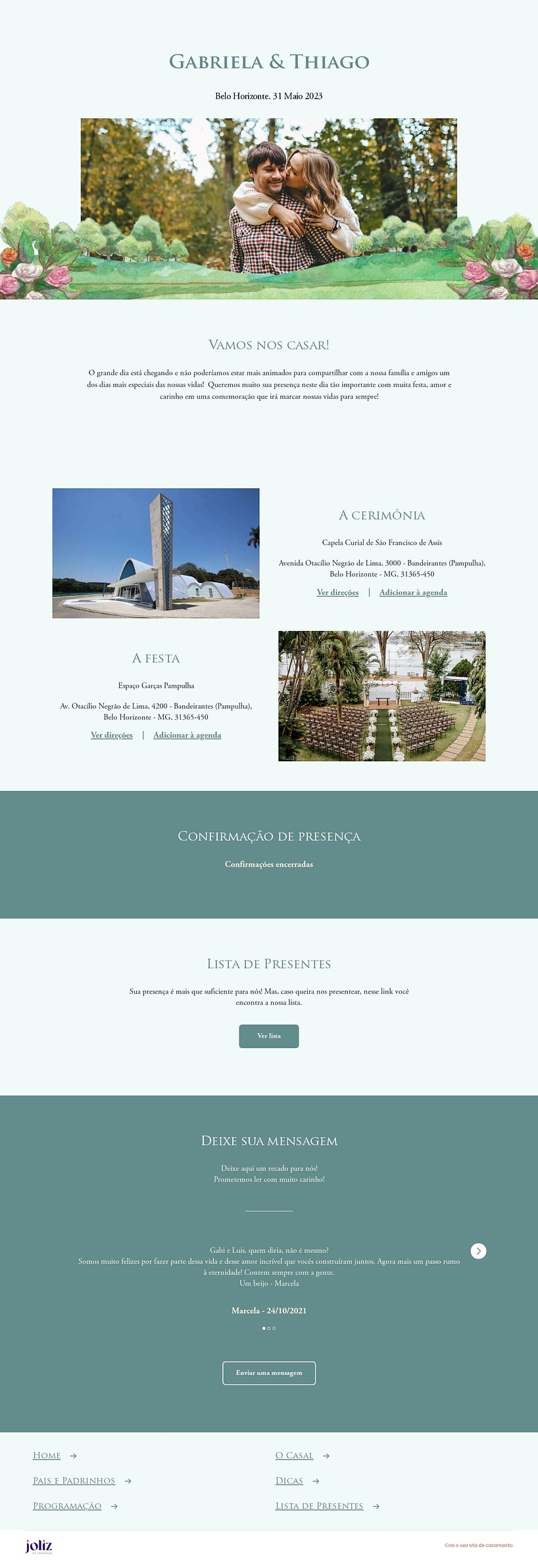 Crie seu site de Casamento - Campo Romântico| FestaLab