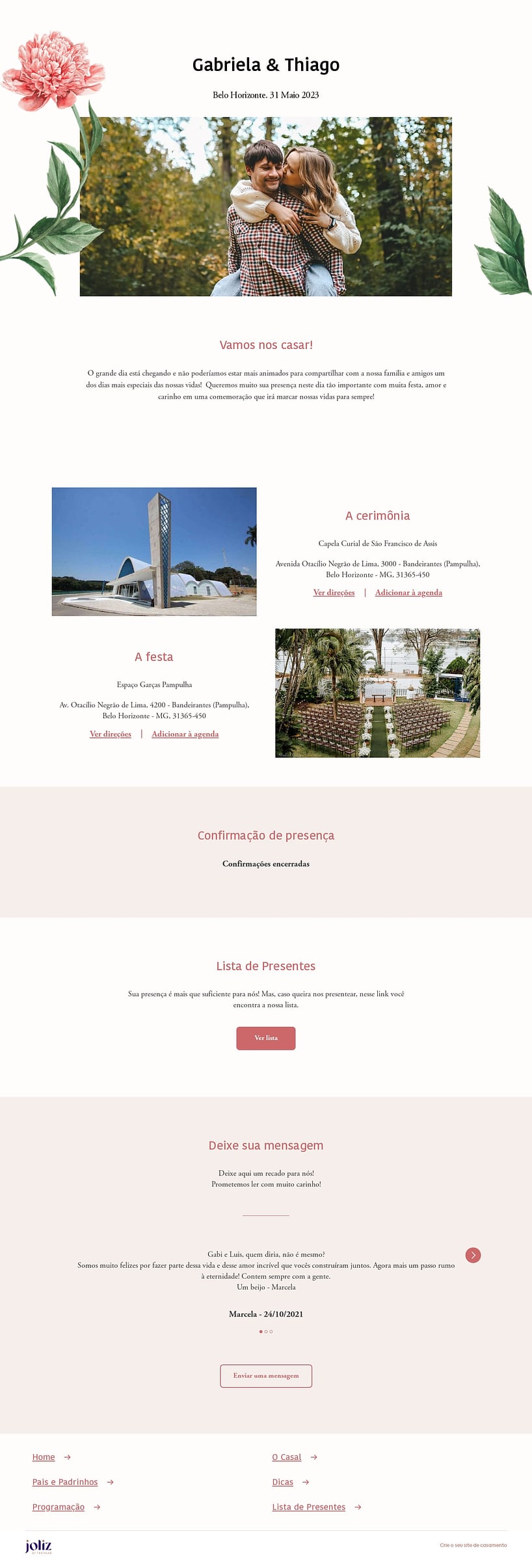 Crie seu site de Casamento - Flor única| FestaLab