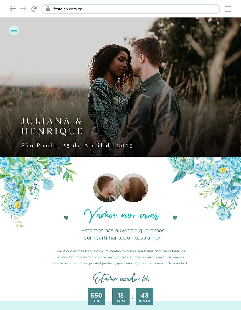Crie seu site de Casamento - Floral| FestaLab