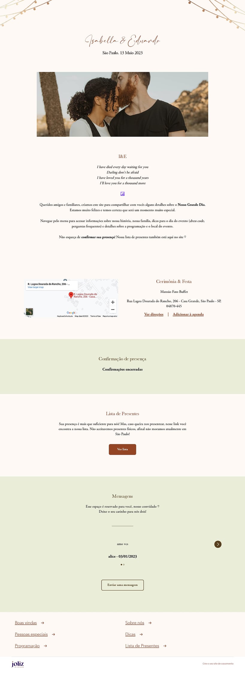 Crie seu site de Casamento - Casamento na Fazenda| FestaLab