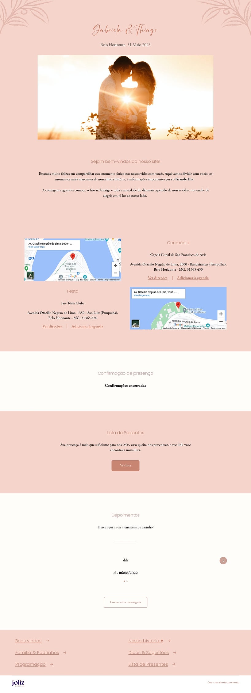 Crie seu site de Casamento - Rose Gold em Relevo| FestaLab