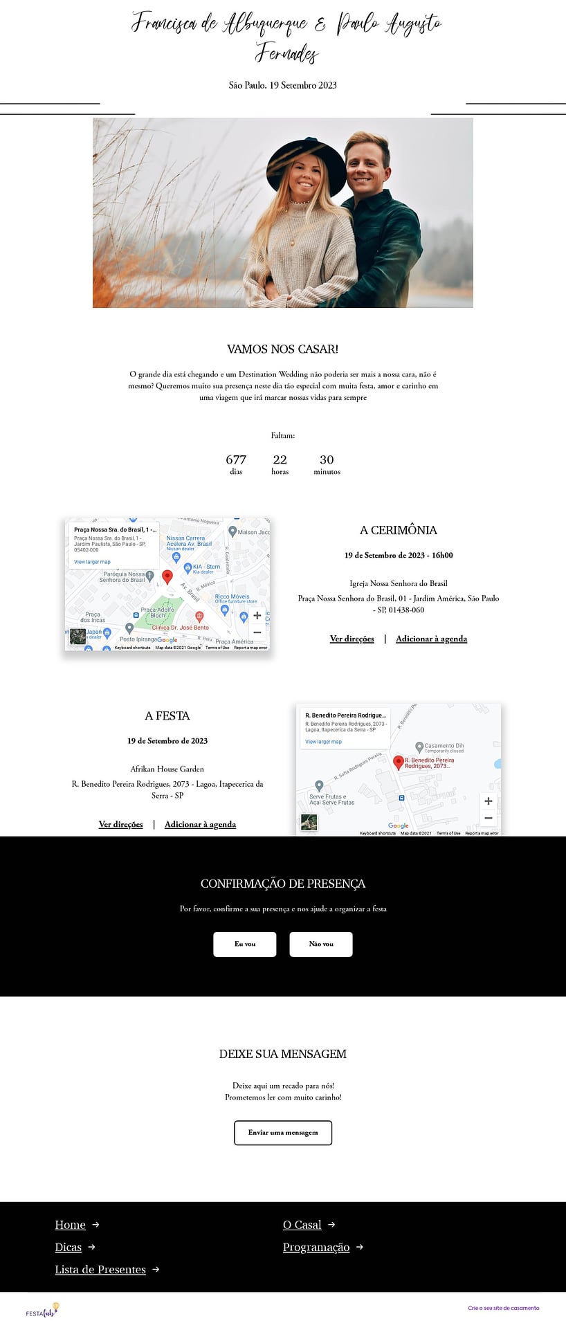 Crie seu site de Casamento - Simples Delicado| FestaLab