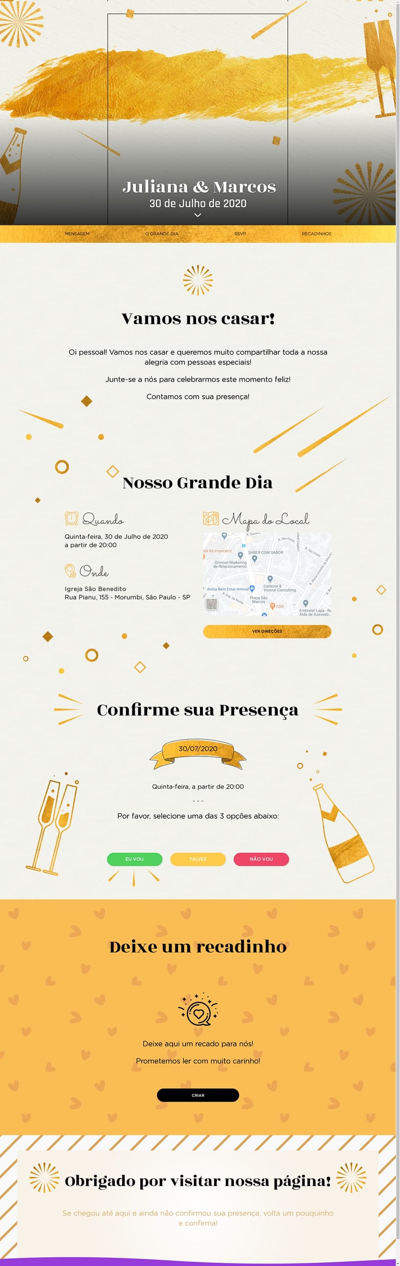 Crie seu site de Casamento - Vintage creme| FestaLab
