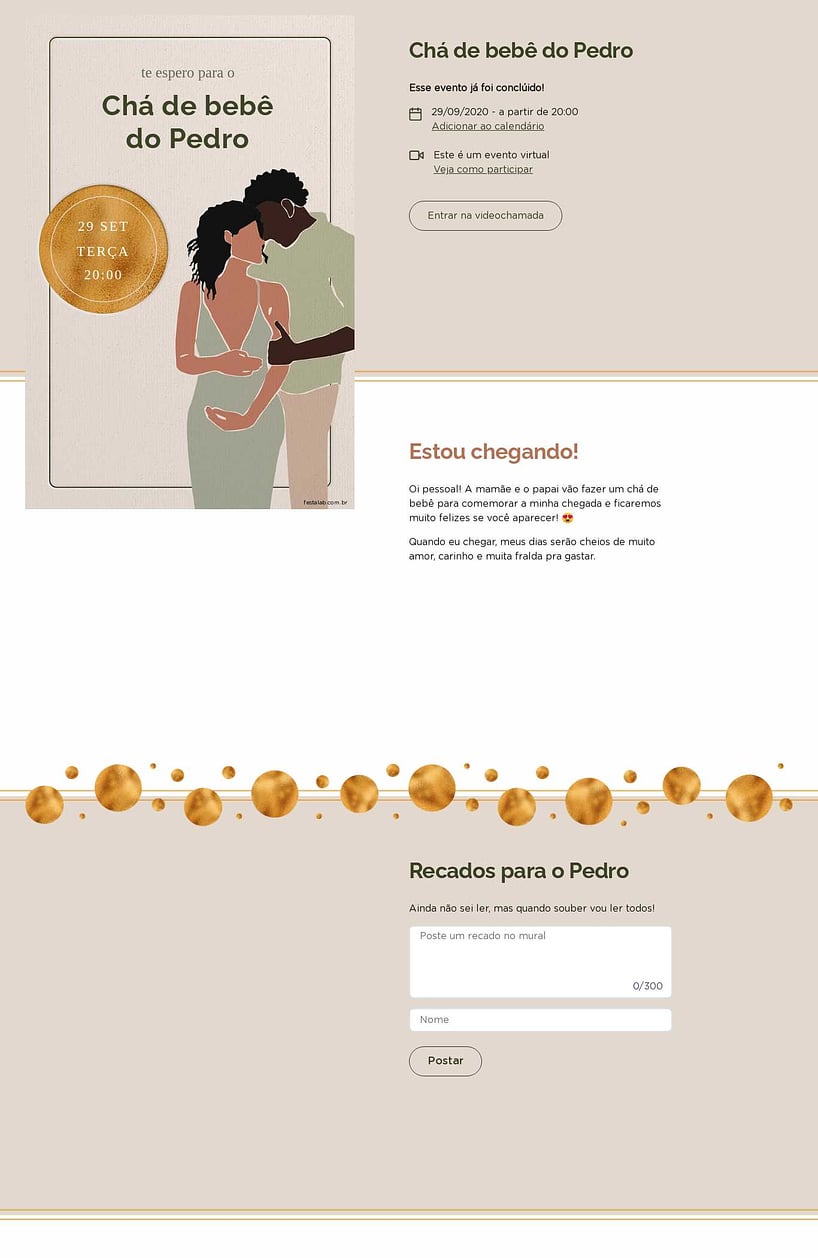 Convite Online Chá de bebê - Amor de Pais verde | FestaLab