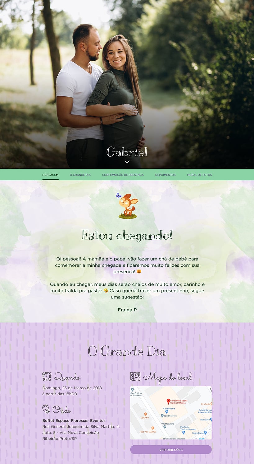 Convite Online Chá de bebê - Bosque | FestaLab