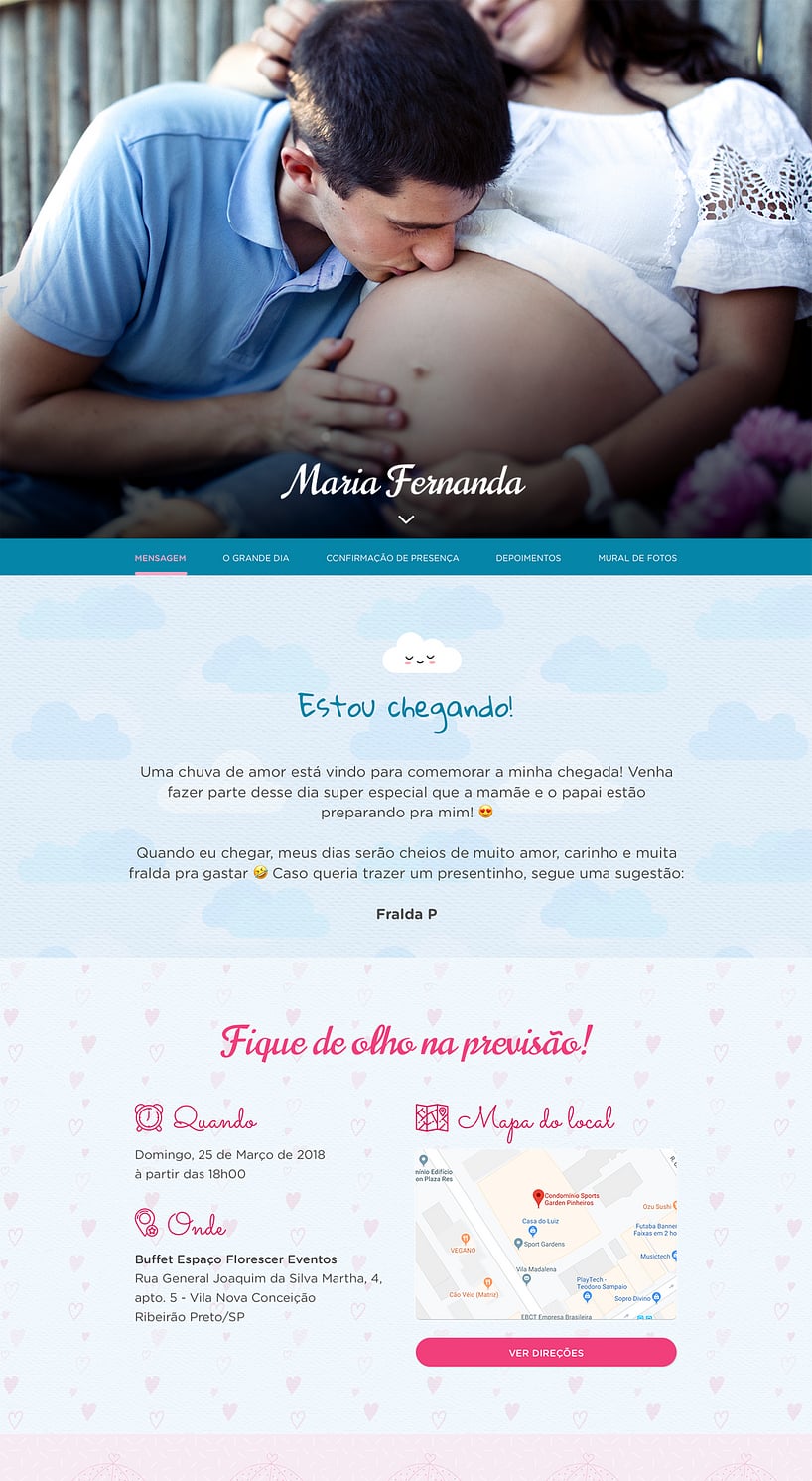 Convite Online Chá de bebê - Chuva de Amor | FestaLab