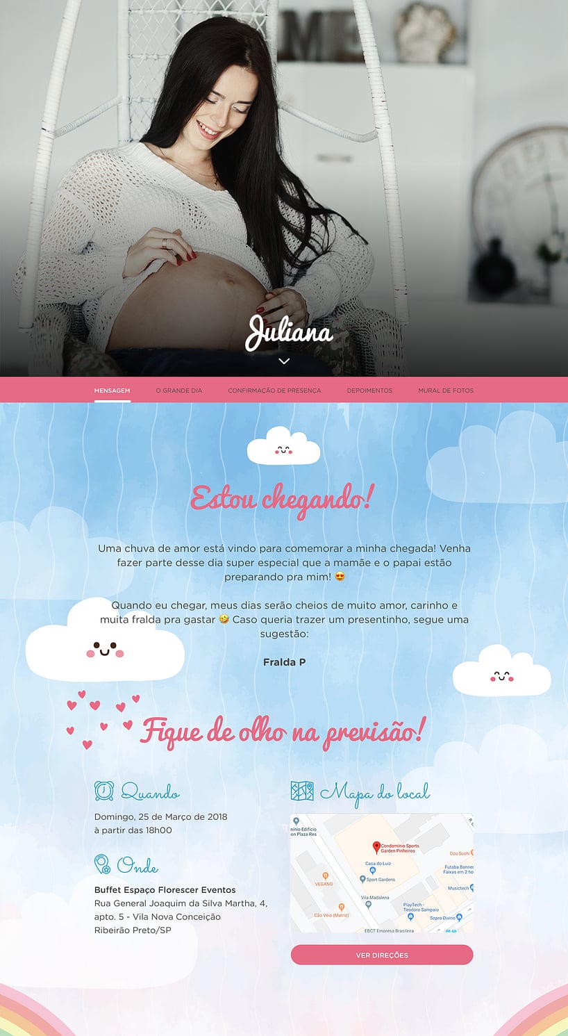 Convite Online Chá de bebê - Chuva de Amor | FestaLab
