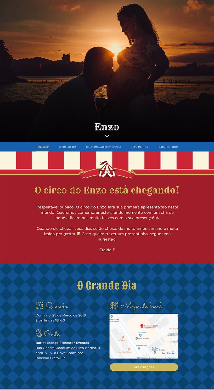 Convite Online Chá de bebê - Uma Festa no Circo | FestaLab