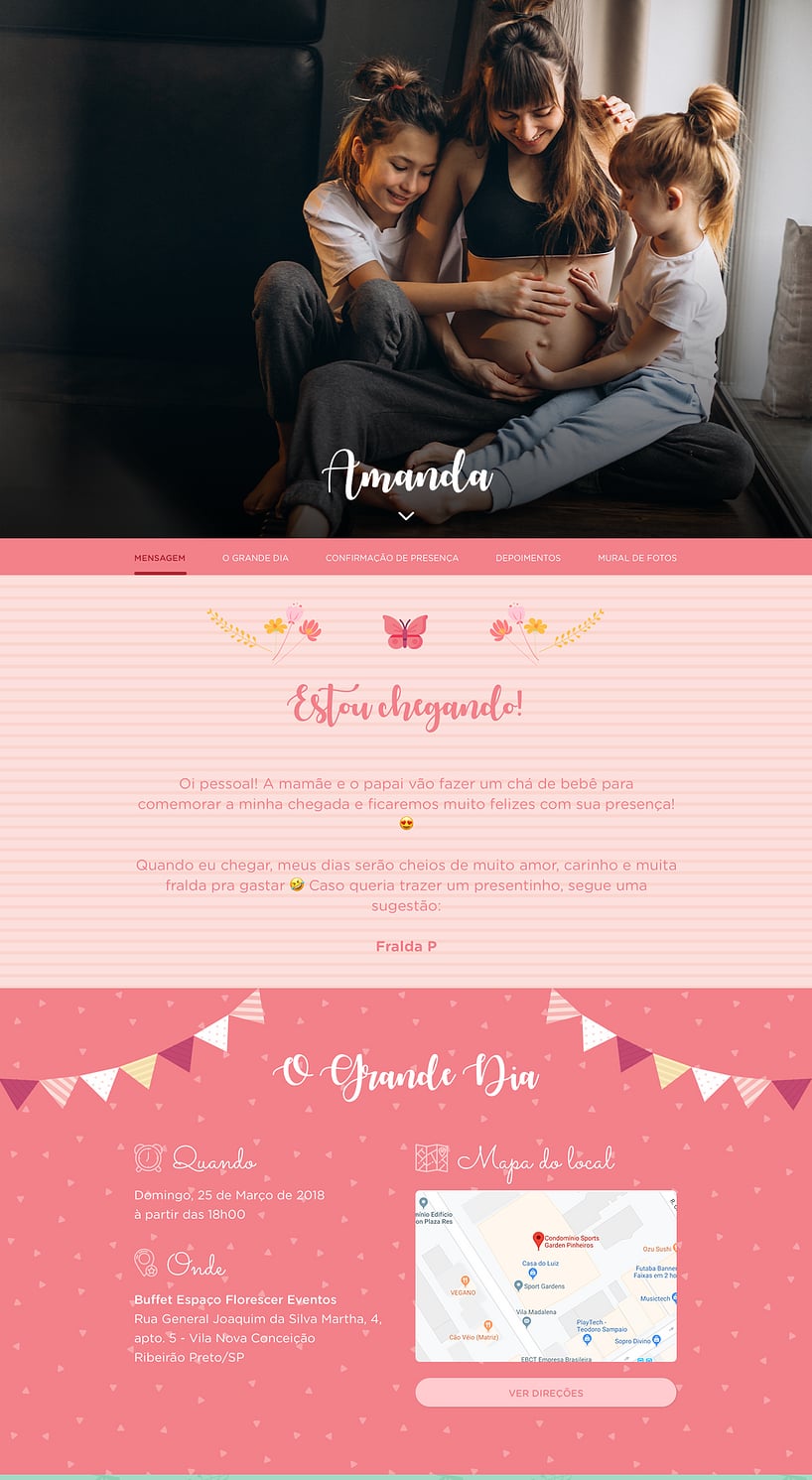 Convite Online Chá de bebê - Jardim Encantado | FestaLab