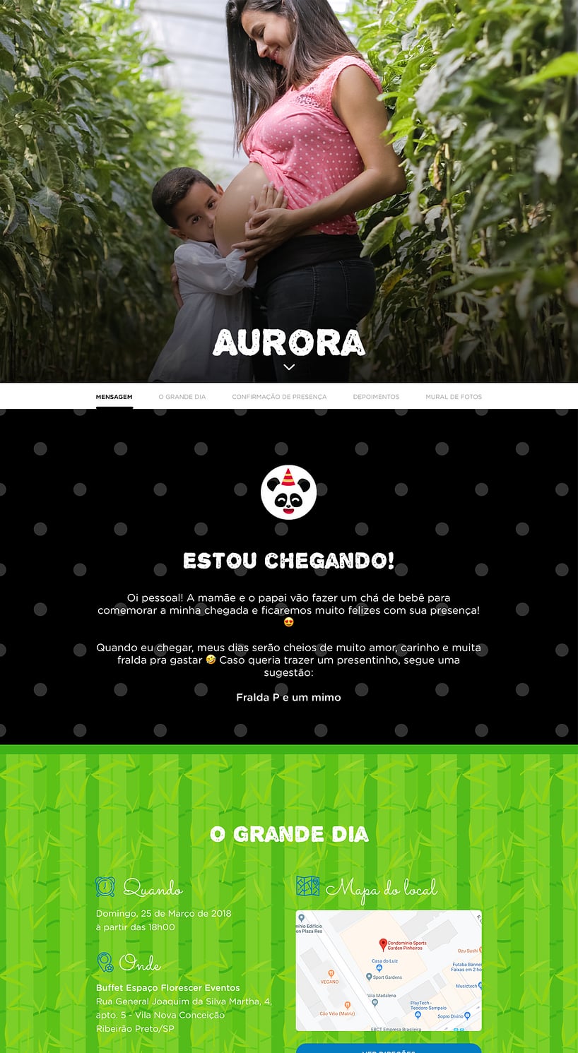 Convite Online Chá de bebê - Festinha do Panda | FestaLab