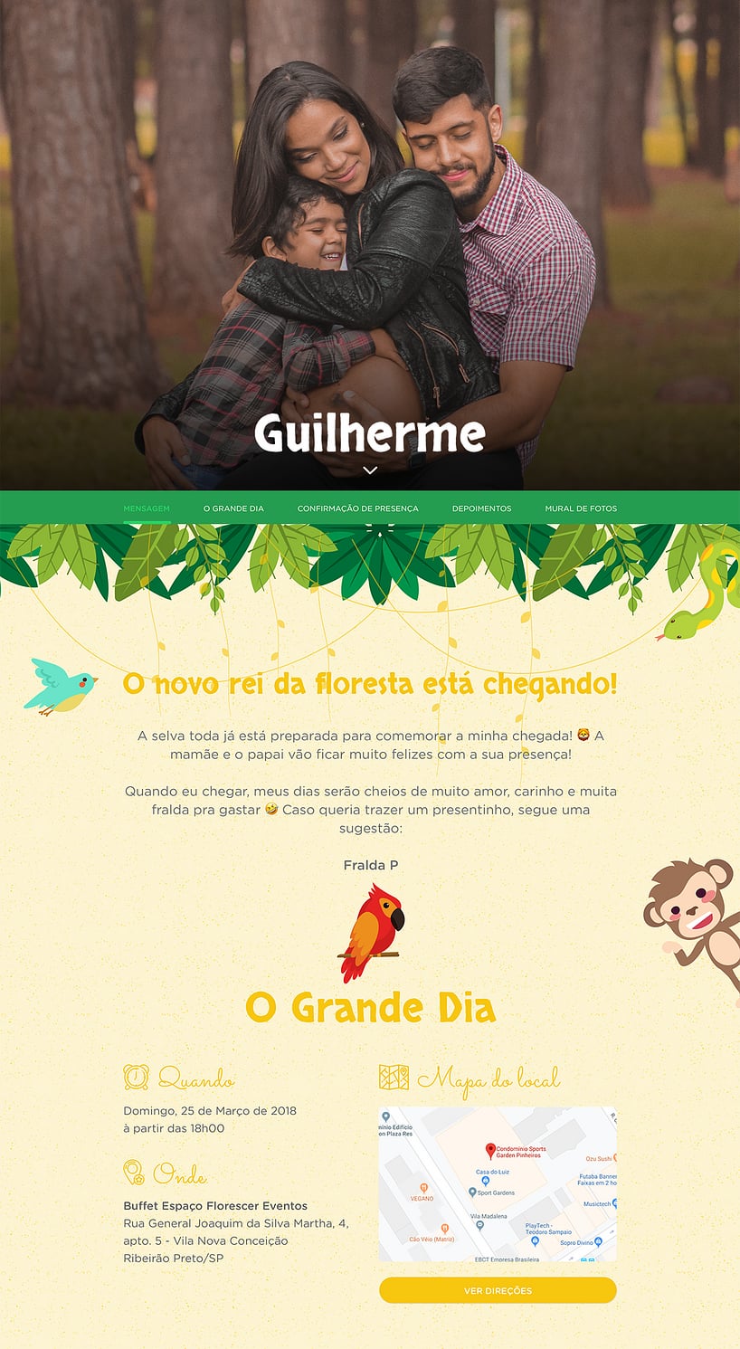 Convite Online Chá de bebê - Safari amarelo | FestaLab