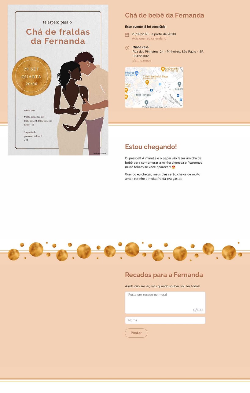 Convite Online Chá de fraldas - Amor de Pais | FestaLab