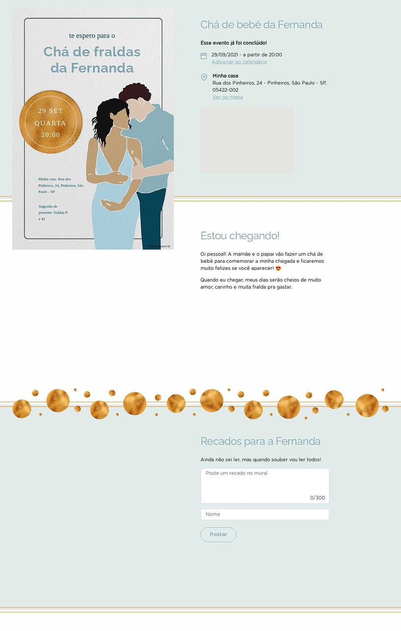 Convite Online Chá de fraldas - Amor de Pais azul | FestaLab