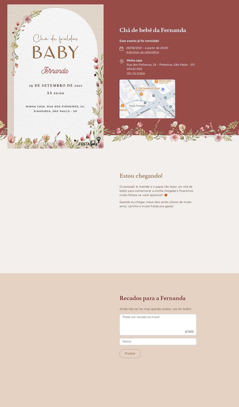 Convite Online Chá de fraldas - Flores Neutras | FestaLab